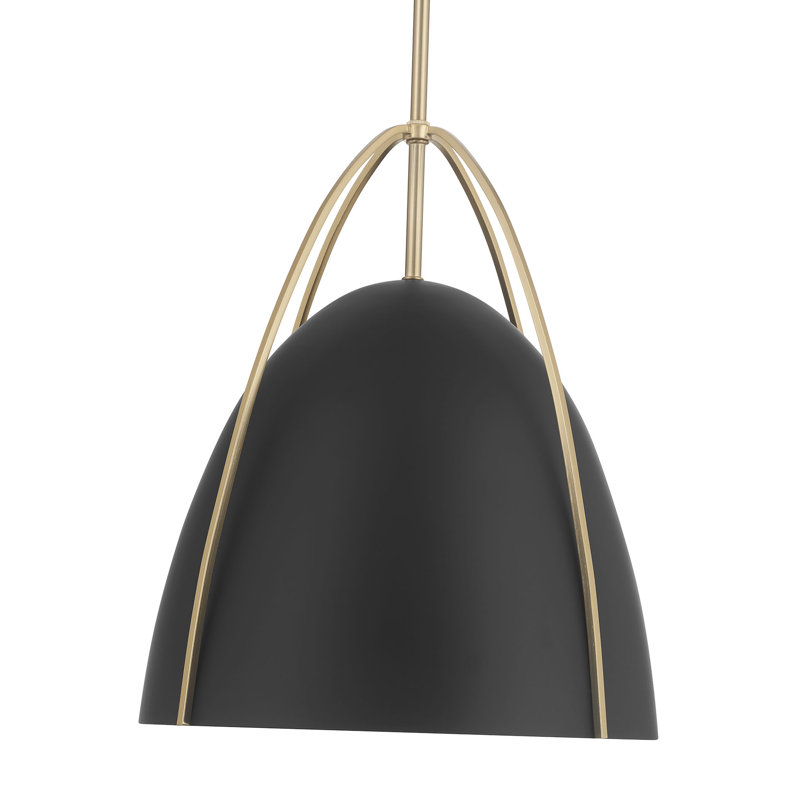 Luminaire suspendu 1 lumière Pomelle, Noir mat