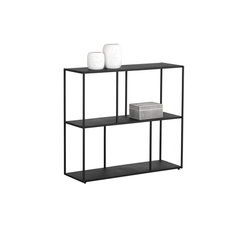 Eiffel Bookcase, Black, (2 Shelves) 31" H x 34.75" W x 12" D