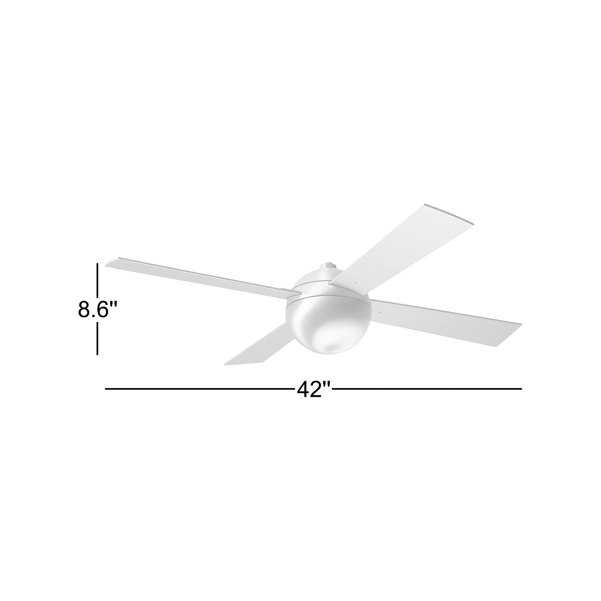 Ball 42'' 4 Blade Ceiling Fan, Fan Speed Control, Brushed Aluminum, Aluminum