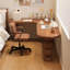 Brown L-Shaped Solid Wood desk-1479493622-1479493616