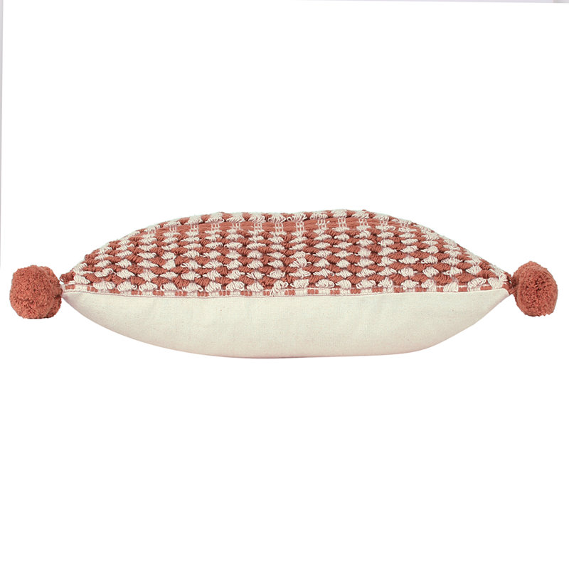 Striped Rectangular Cushion Cover, Brick