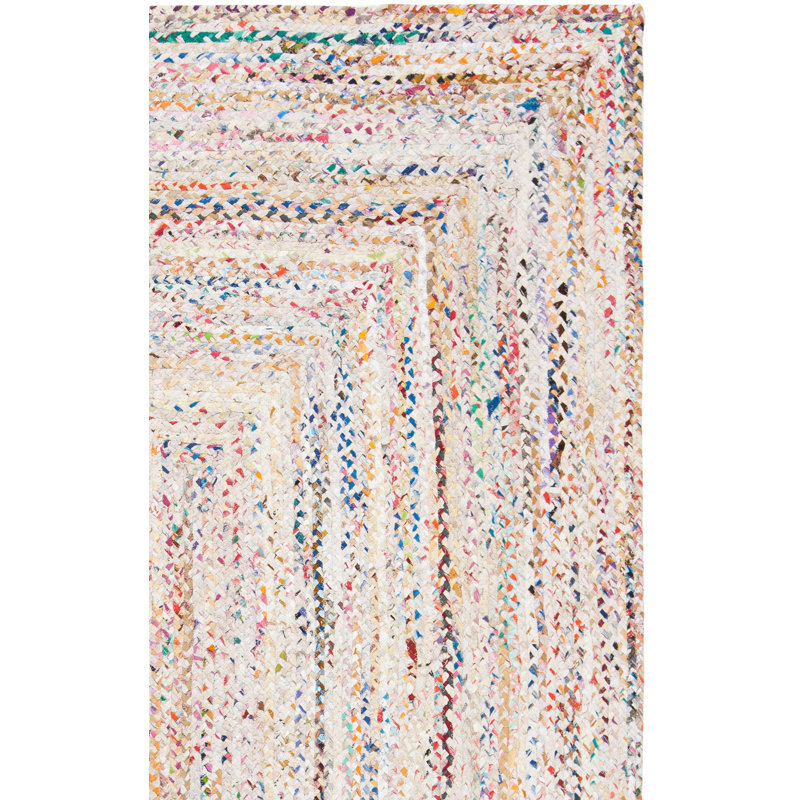 Tapis abstrait en coton tissé à la main Hurst , Carré 12 pi