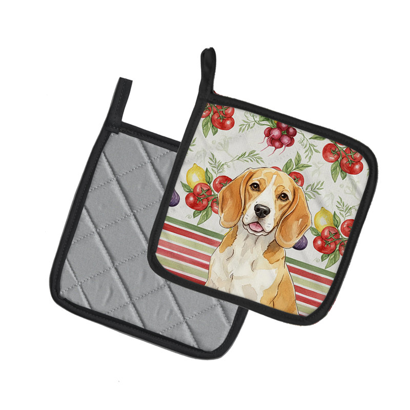 Paire de poignées citron et blanc Beagle