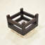 Tabouret d'intérieur 100% bois de manguier (avec coussin) de couleur noyer clair fabriqué à la main