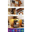 AV Media Stand with Charging & RGB Lights, Wooden Gaming TV Stand