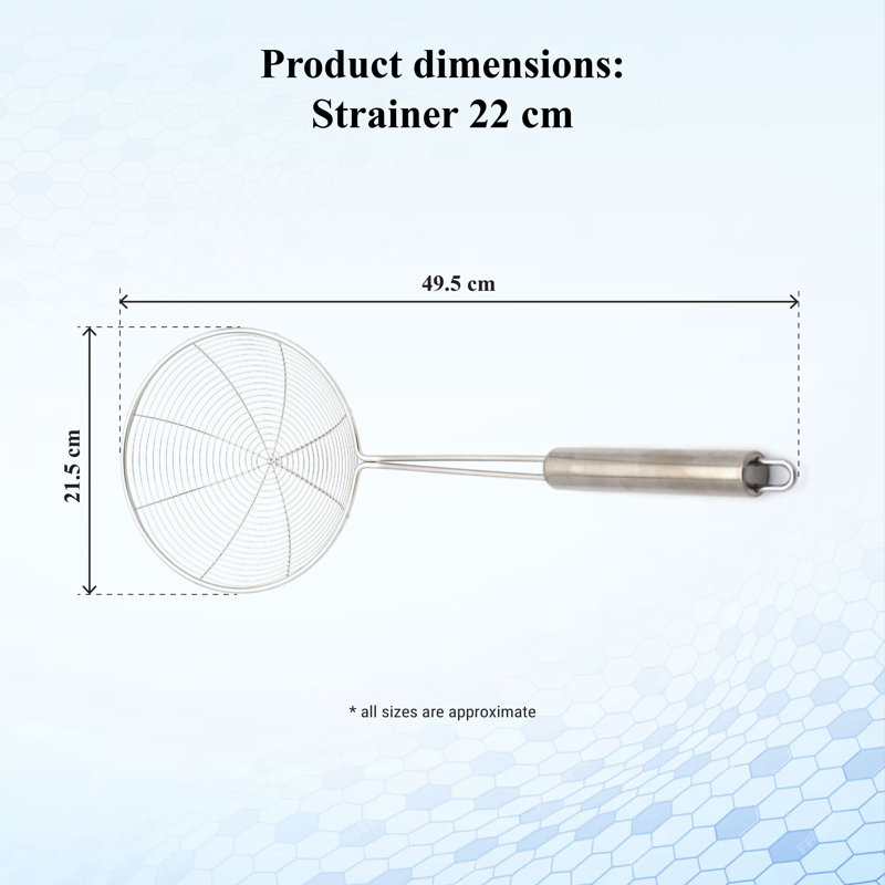 Buckingham Stainless Steel Strainer Ladle Skimmer with Non-Slip Handle, 21.5 cm 