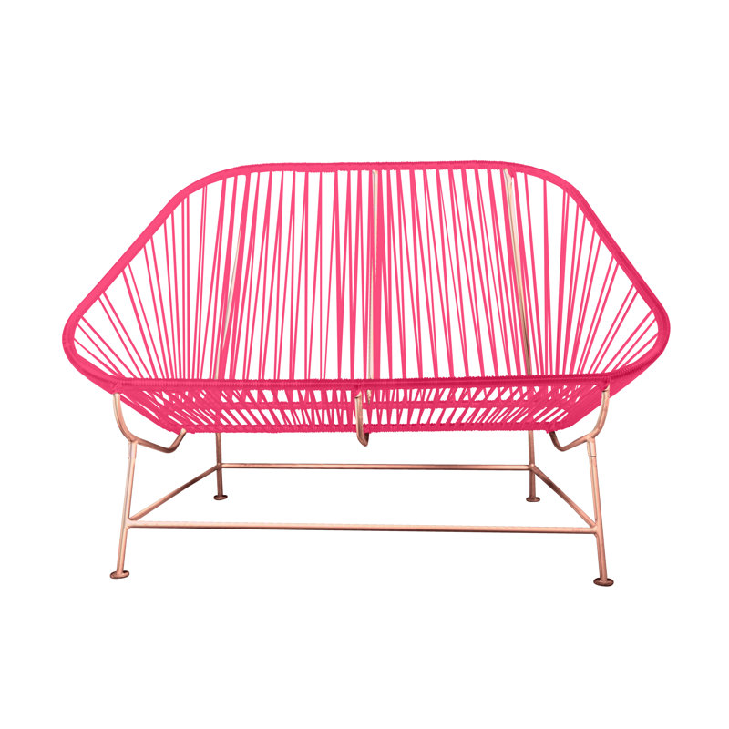 InLove Indoor/Outdoor Handmade Loveseat, Pink/Copper