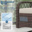 Ensemble de meubles de patio 3 pièces, ensemble de chaise berçante pivotante avec coussin lavable et tablette en verre trempé, pour terrasse-252637219