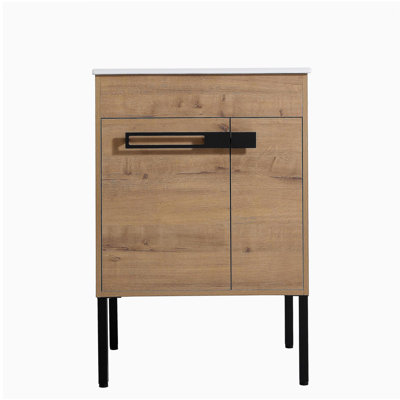 24-inch Bathroom Dressing Table with Sink, Available in Floor-standing or Suspended Conversion, Dimensions 24*18
