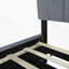 Grand lit plateforme tapissier en velours avec 2 tiroirs et 1 lit gigogne simple TG - gris