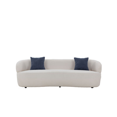 Canapé courbé beige 3 places Mid-Century