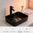 19" x 15" Black Vitreous China Rectangular Vessel Bathroom Sink, Above Counter Vanity Sink with 1.75" Drain-98468557