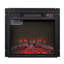 Foyer électrique de 18 po, chauffage rapide de 1400 W, effet de flamme réaliste, télécommande, réglage de la température à 20 vitesses, panneau de chaleur en verre trempé noir, verre, fonctionnement, décoration de salon