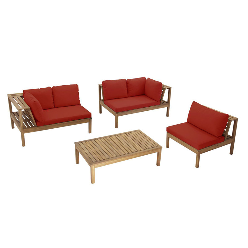 Collinward 240cm Wide Outdoor, Red, No Umbrella