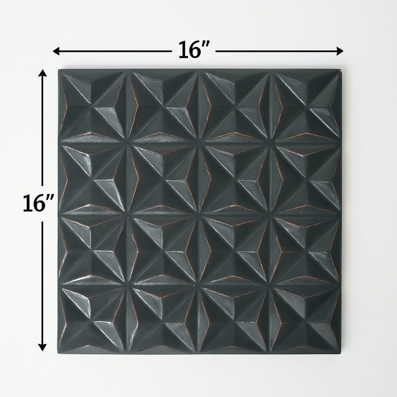 Square Shape Handcrafted MDF Wall Decor – Elegant Home Accent, Black