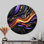 Métallique, mauve abstrait, perspective abstraite - art mural moderne abstrait en métal, art mural doré