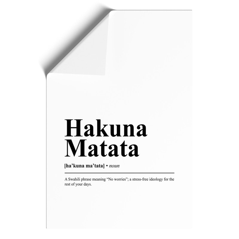 Dictionary Hakuna Matata - No Frame Print, 30cm H x 21cm W x 0.1cm D