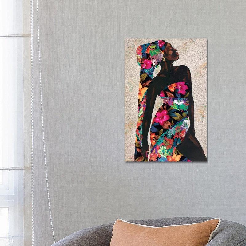 « Woman Strong I » par Alonzo Saunders-impression d’art graphique, Toile tendue, Pas de tapis, H 26 po x l 18 po x 1,5 po