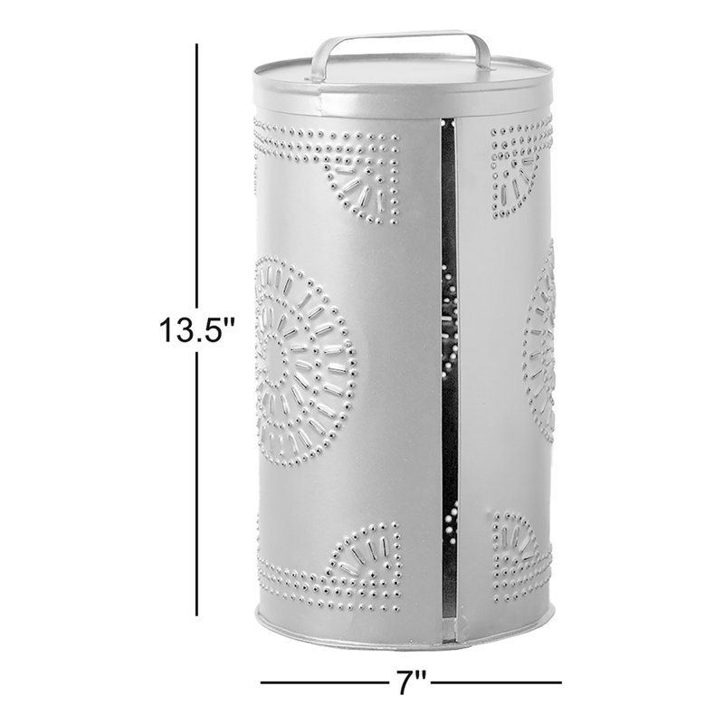 Porte-serviettes en papier à distributeur perforé, Étain antique