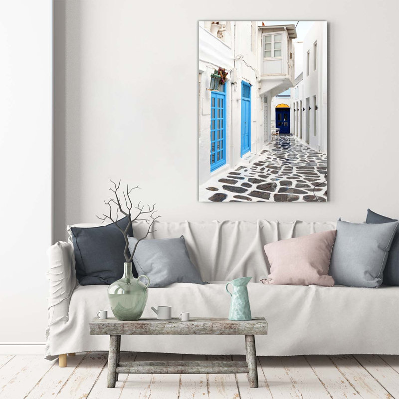 Greek Streets - Wrapped Canvas Print