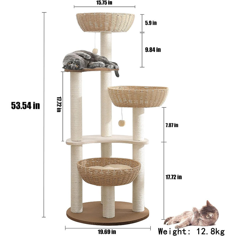 53.54 " H Cat Tree / Condo