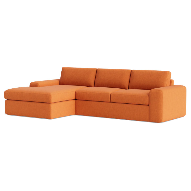 The OG Chaise Sectional, Performance Weave - Carrot, Left Hand Facing