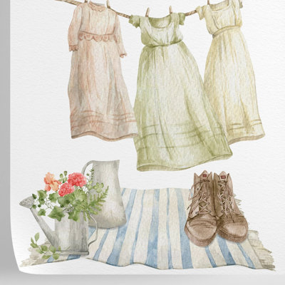 Girls Dress Laundry Wallpaper
