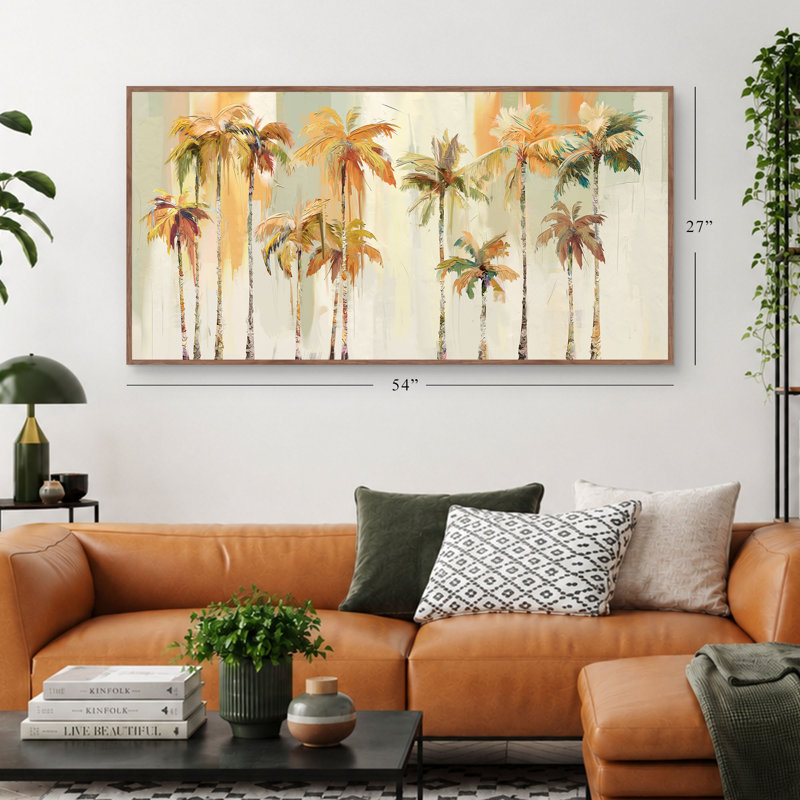 Eclectic Palms Botanical Framed Canvas Wall Art