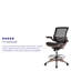 Mid-Back Transparent Mesh Drafting Chair with Flip-Up Arms