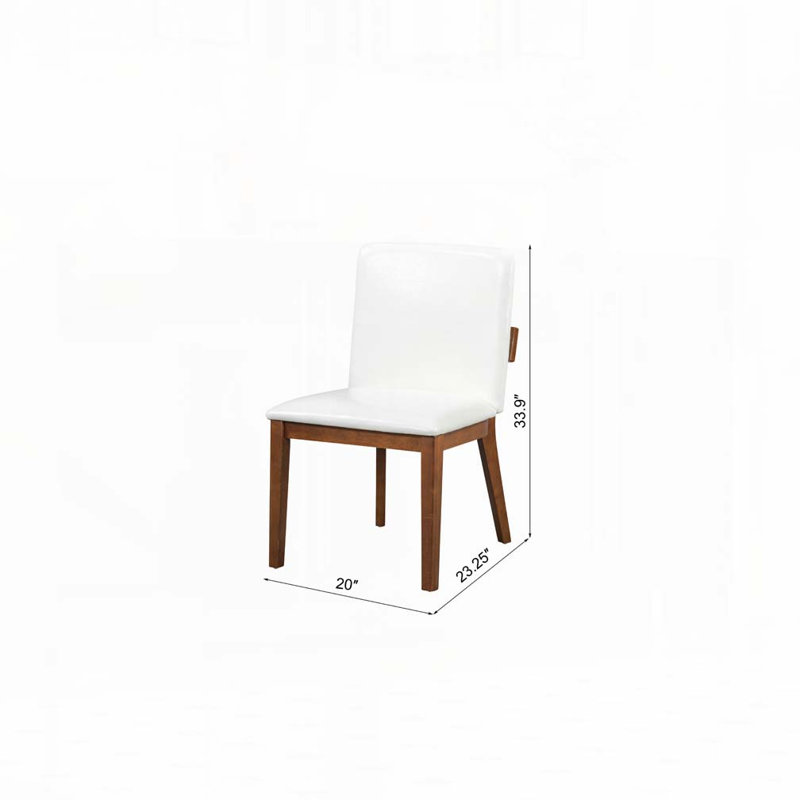 Chaises de salle à manger rembourrées en similicuir, Noyer