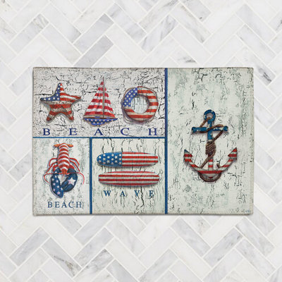 Patriotic Coastal Mix Chenille Indoor Rug