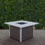 Foyer d'extérieur carré blanc Santa Fe de Courtyard avec 18 lb de verre bleu