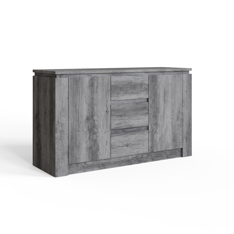 Allred 119cm Wide 3 Drawer Sideboard, Charcoal Grey