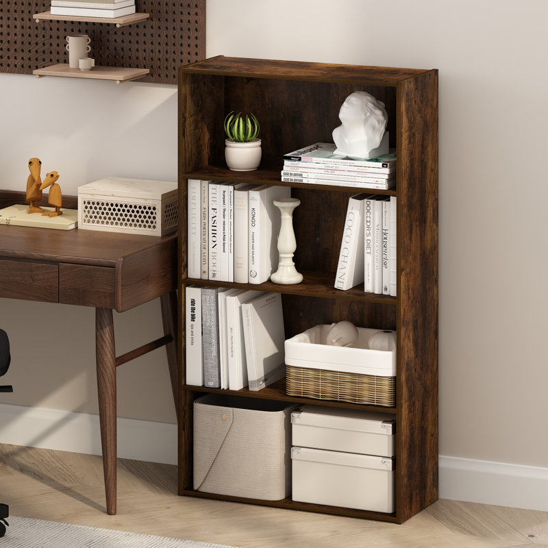 Simple Standard Bookcase, Columbia Walnut, (4 Shelves) 105.92cmH x 59.94cmW x 23.88cmD