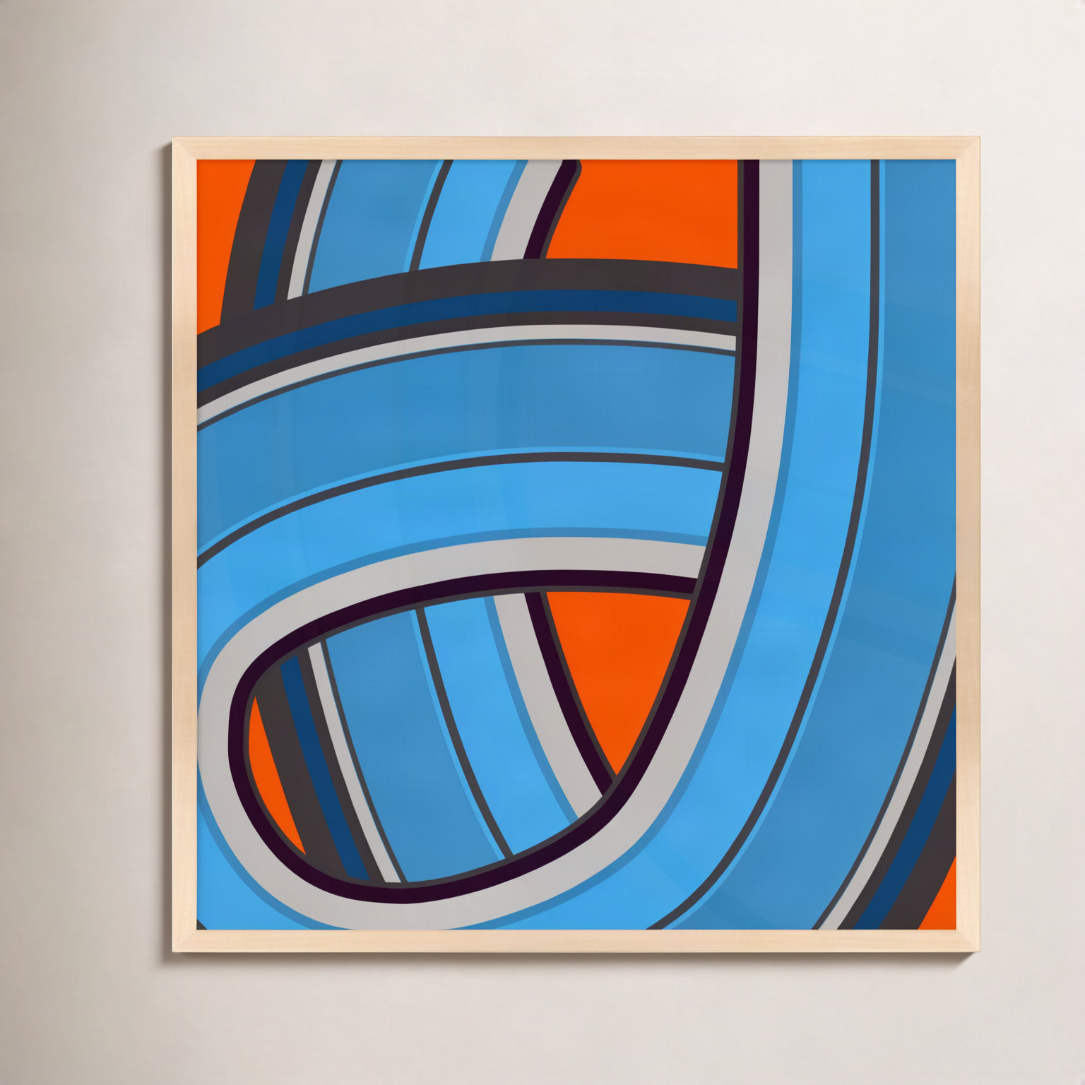Twist Series I "Twisted River" Print, 30" H x 30" W x 1.25" D, Brown