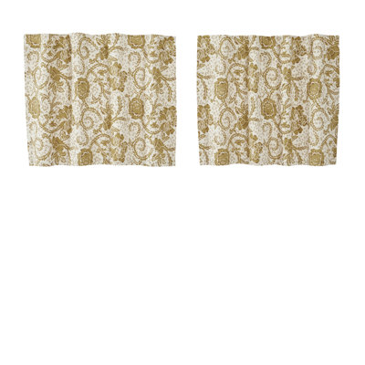 Gold Floral Curtain Tier Set
