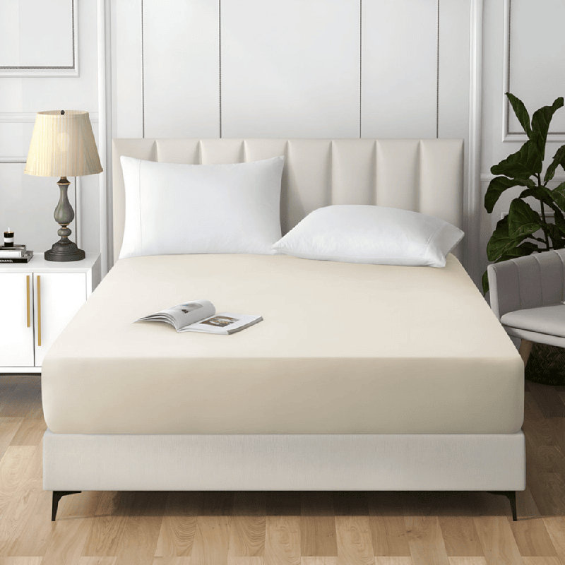 Angeliza Microfiber Standard Fitted Sheet, Cream, Double (4'6)