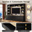 102.3"W Farmhouse Entertainment Center With Bridge Shelves, Rustic Media Console Center Cabinet For Living Room-693367465