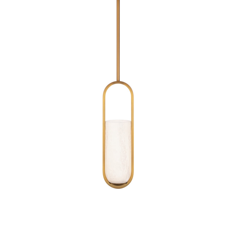 Rollins 1 - Light Single Cylinder LED Pendant, Aged Brass
