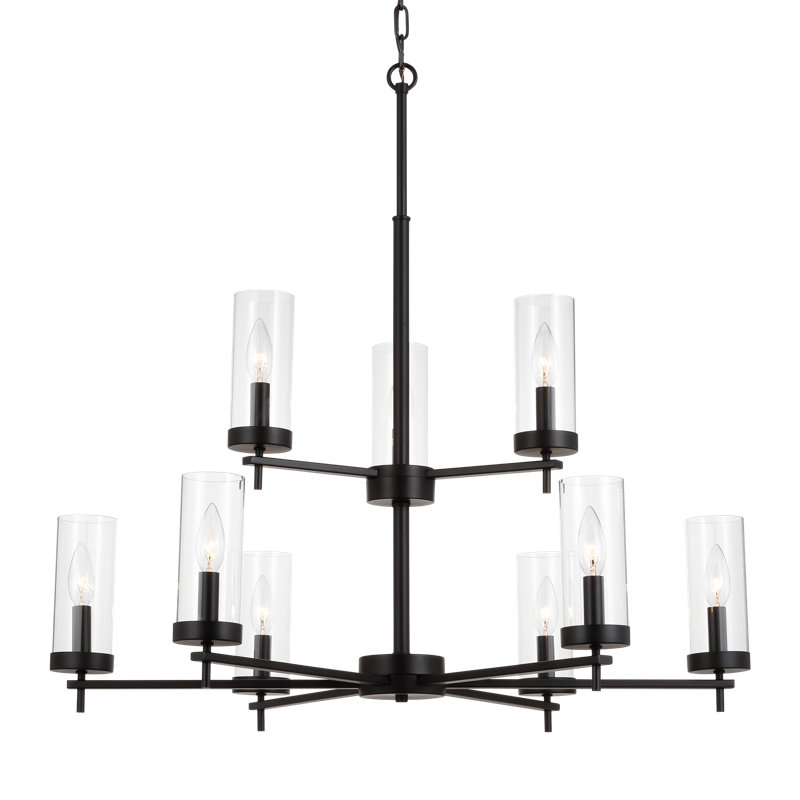 Zire 9 - Light Chandelier, No, Midnight Black