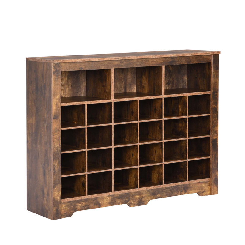 Console à 24 casiers au design épuré, Brun rustique
