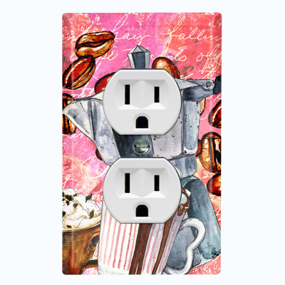 Patterned 1 - Gang Duplex Outlet Standard Wall Plate