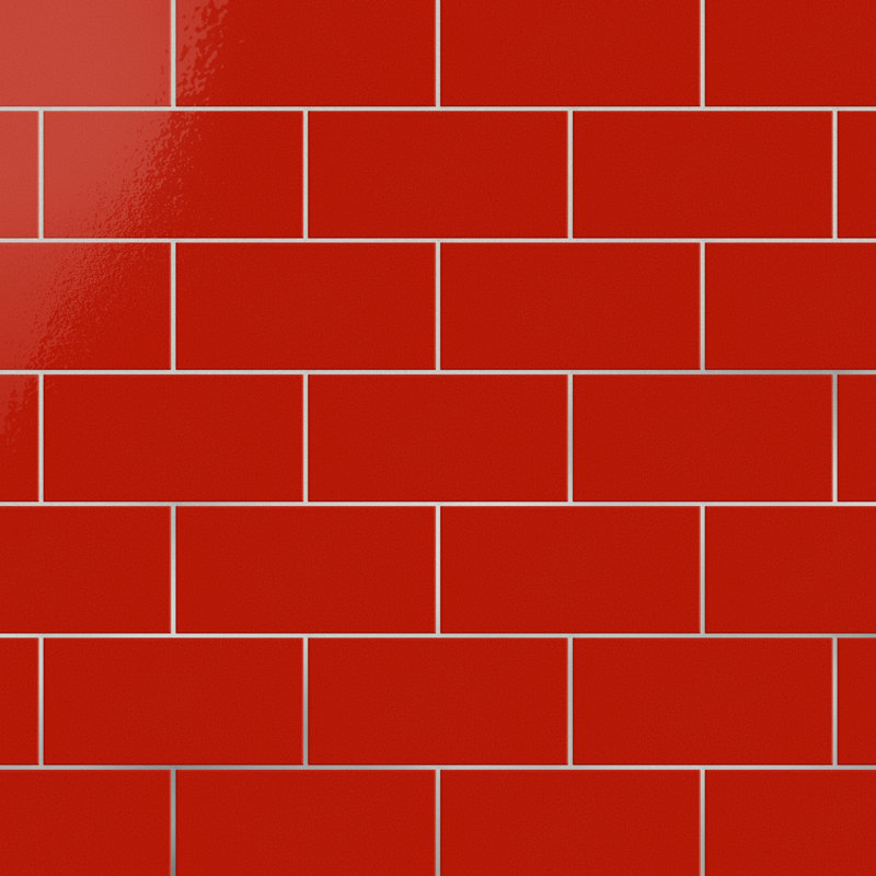 Carreau de céramique pour plancher et mur 4 po x 8 po Projectos, Rouge intense