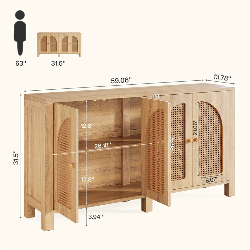 Armoire de rangement rustique de style campagnard
