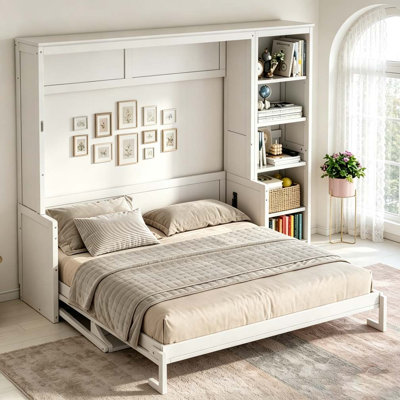 Lit escamotable avec bureau et tablettes Murphy