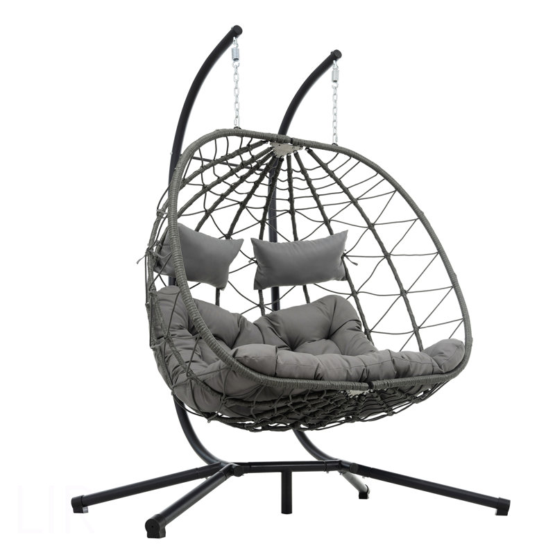 Fauteuil à œufs pour 2 personnes avec support Balancelle d'extérieur pour l'extérieur