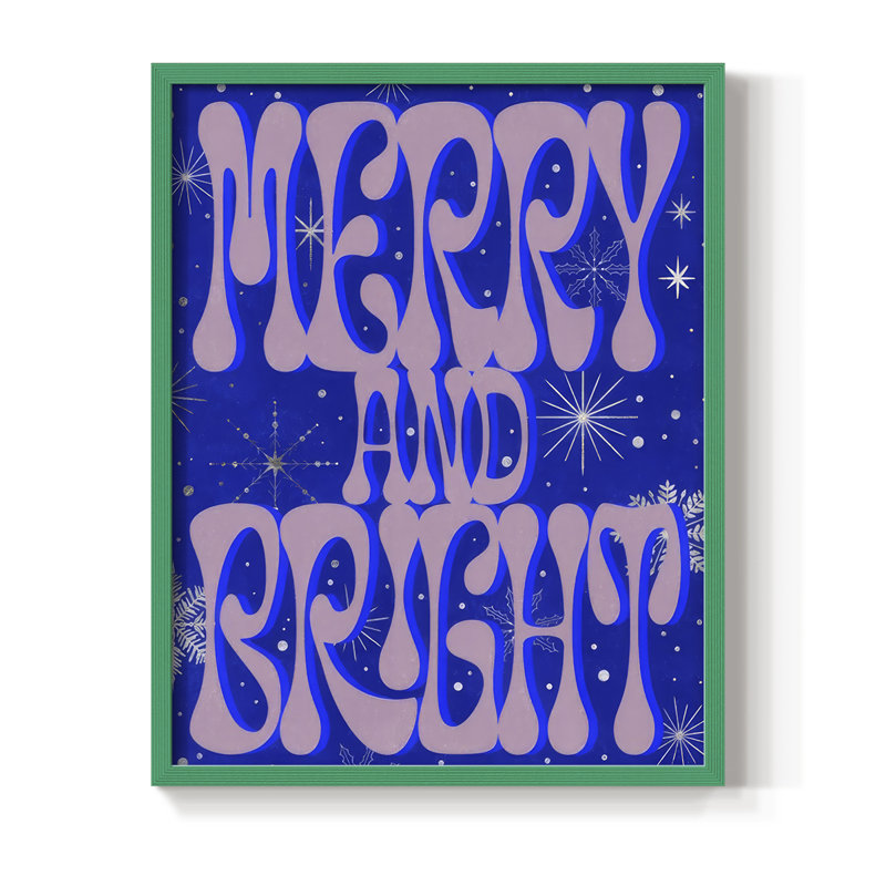 «Sparkly Christmas II», reproduction encadrée - bois massif, H 30 po x l 24 po, Vert