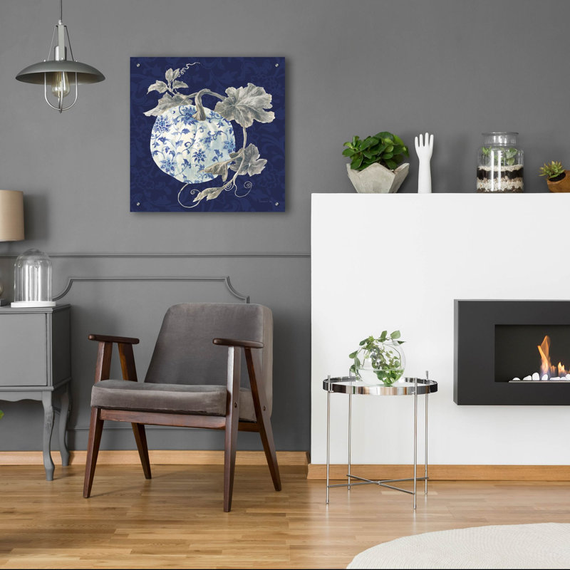  «Floursack Autumn 5 Chinoiserie» par Danhui Nai, art mural en verre acrylique, H 24 po x l 24 po x P 0,2 po