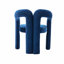 Ensemble de 2 fauteuils d'appoint / de salle à manger / de chaise de bar en tissu de velours de conception contemporaine (velours bleu marine)-1096403910-1096403930-1096403948
