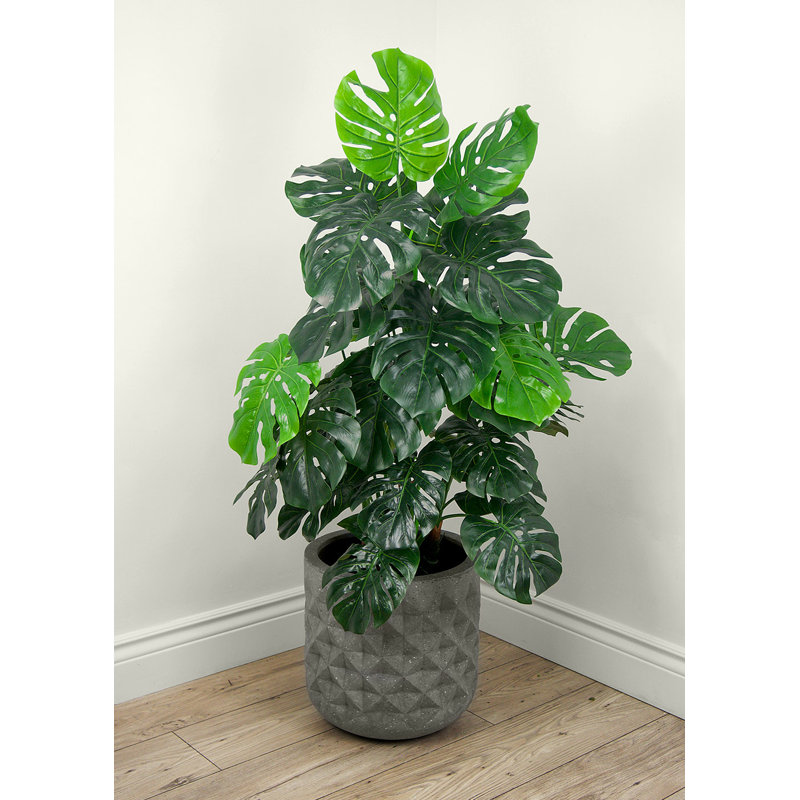 Faux botanique Monstera au fini vert, hauteur de 48 po